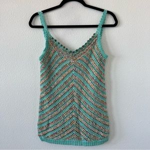 Cynthia Cynthia Steffe Turquoise Beaded Strap Tank Top